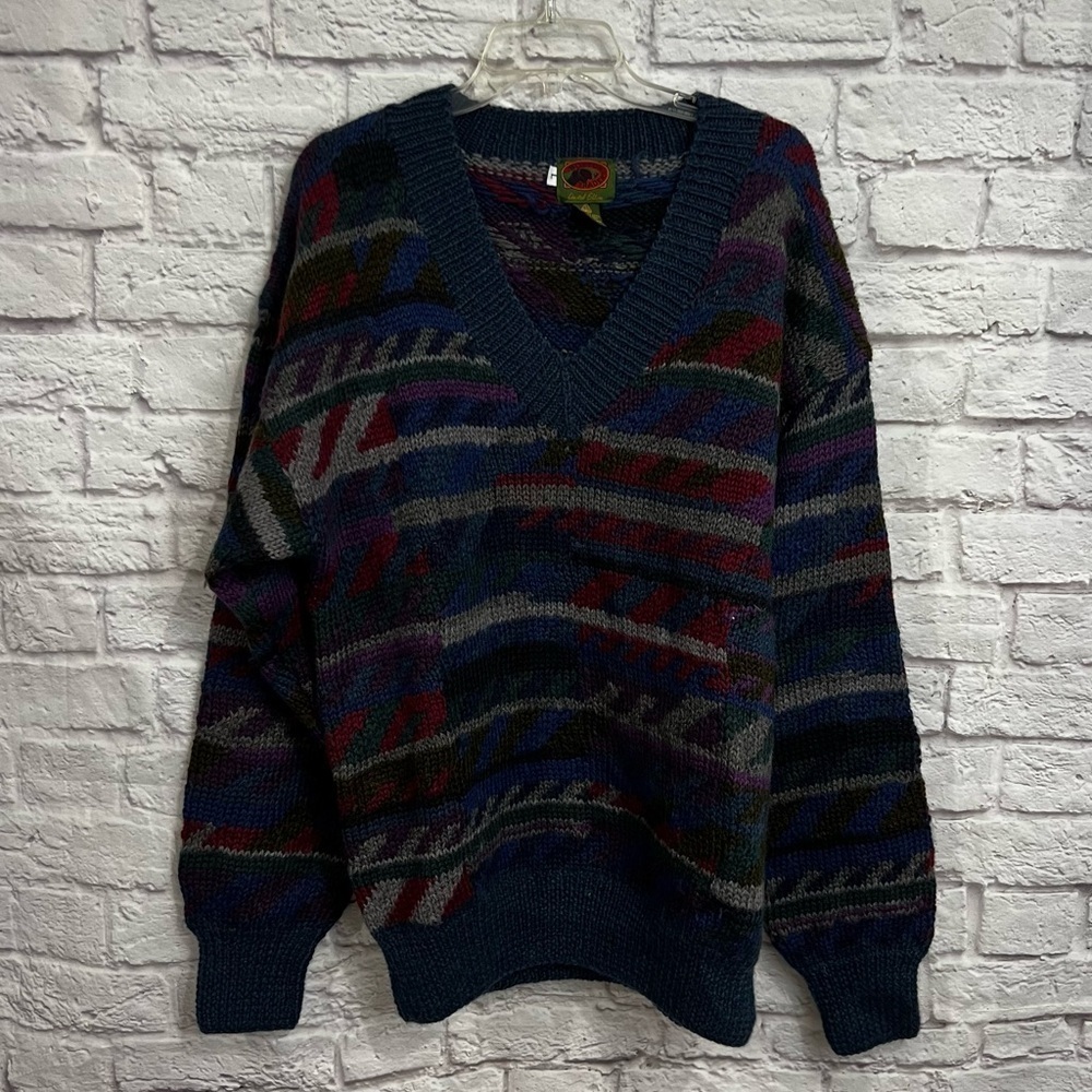 Vintage Boston Traders Limited Edition Sweater Mens large graphic 100% Wool